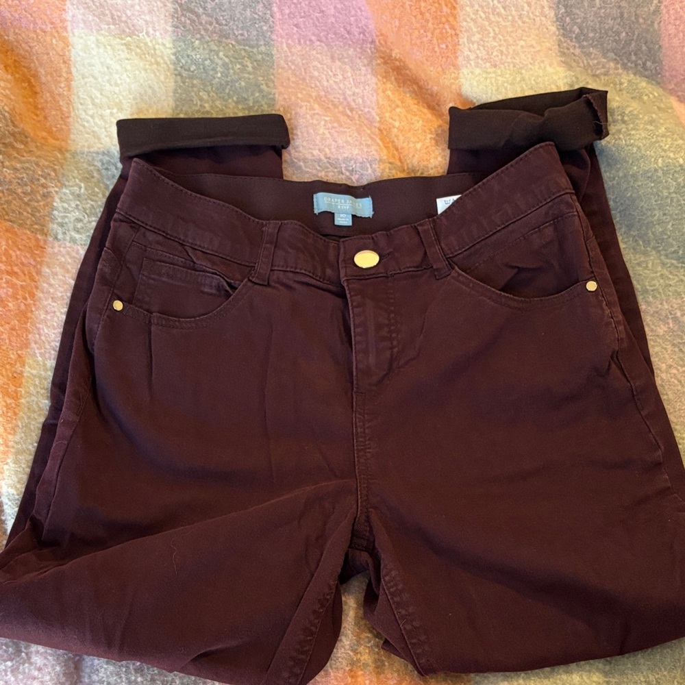 Draper James Burgundy Ankle Pants
